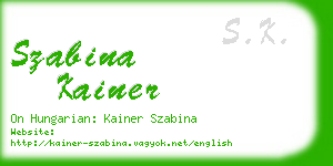 szabina kainer business card